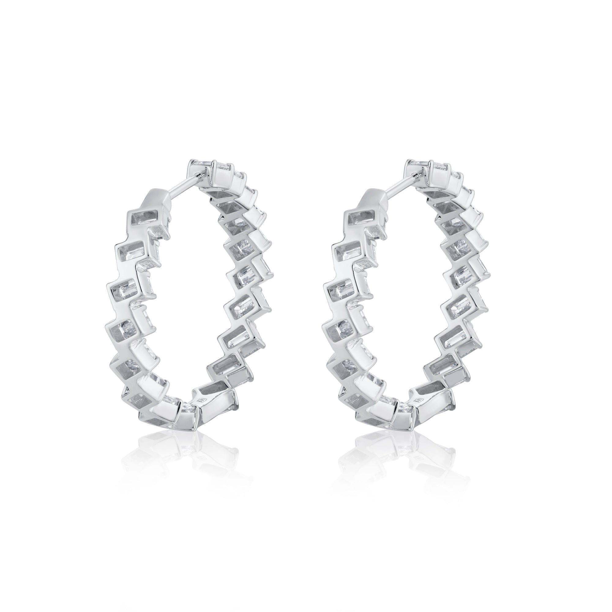 MICHAEL M Fashion Earrings Montage Emerald Hoop Earrings
