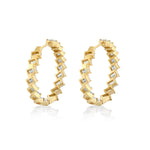 MICHAEL M Fashion Earrings Montage Emerald Hoop Earrings