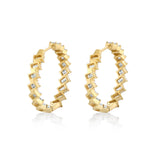 MICHAEL M Fashion Earrings Montage Emerald Hoop Earrings