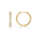 MICHAEL M Fashion Earrings Montage Emerald Hoop Earrings