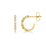 MICHAEL M Fashion Earrings Montage Marquise and Round Cut Diamond Hoops