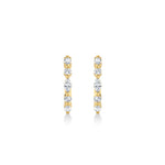 MICHAEL M Fashion Earrings Montage Marquise and Round Cut Diamond Hoops