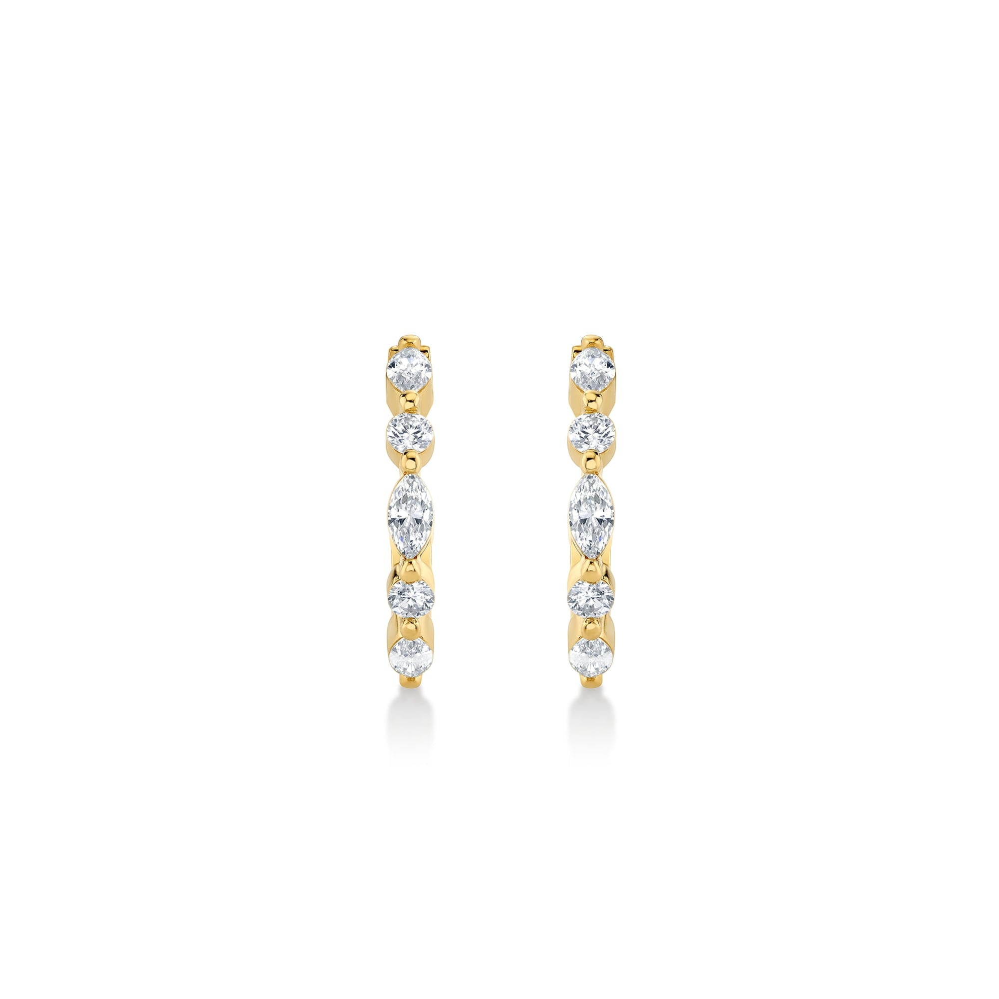 MICHAEL M Fashion Earrings Montage Marquise and Round Cut Diamond Hoops