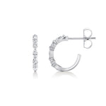 MICHAEL M Fashion Earrings Montage Marquise and Round Cut Diamond Hoops