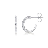 MICHAEL M Fashion Earrings Montage Marquise and Round Cut Diamond Hoops