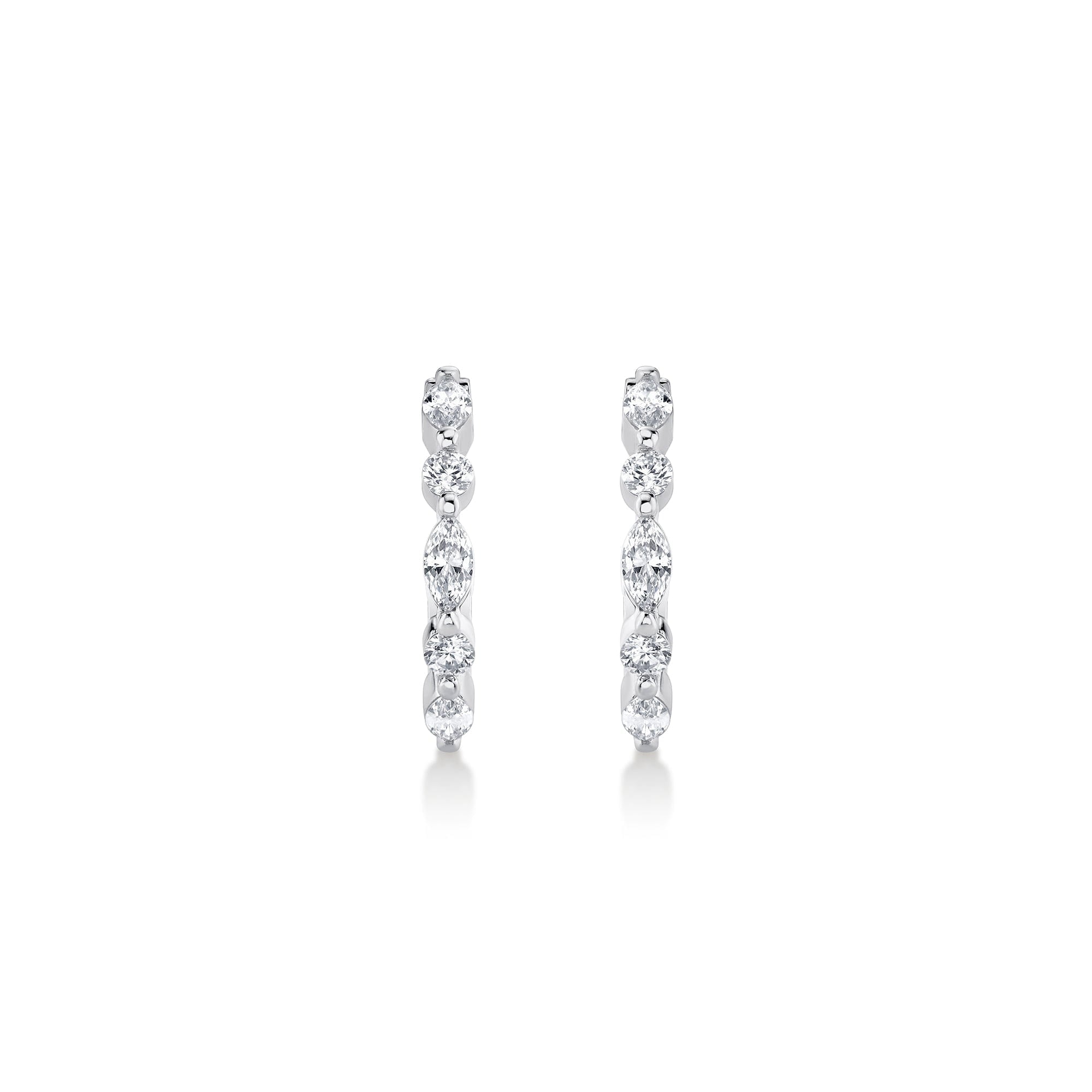 MICHAEL M Fashion Earrings Montage Marquise and Round Cut Diamond Hoops