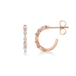 MICHAEL M Fashion Earrings Montage Marquise and Round Cut Diamond Hoops