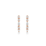 MICHAEL M Fashion Earrings Montage Marquise and Round Cut Diamond Hoops