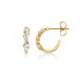 MICHAEL M Fashion Earrings Montage Mixed Cut Diamond Hoops