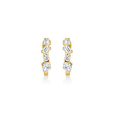 MICHAEL M Fashion Earrings Montage Mixed Cut Diamond Hoops
