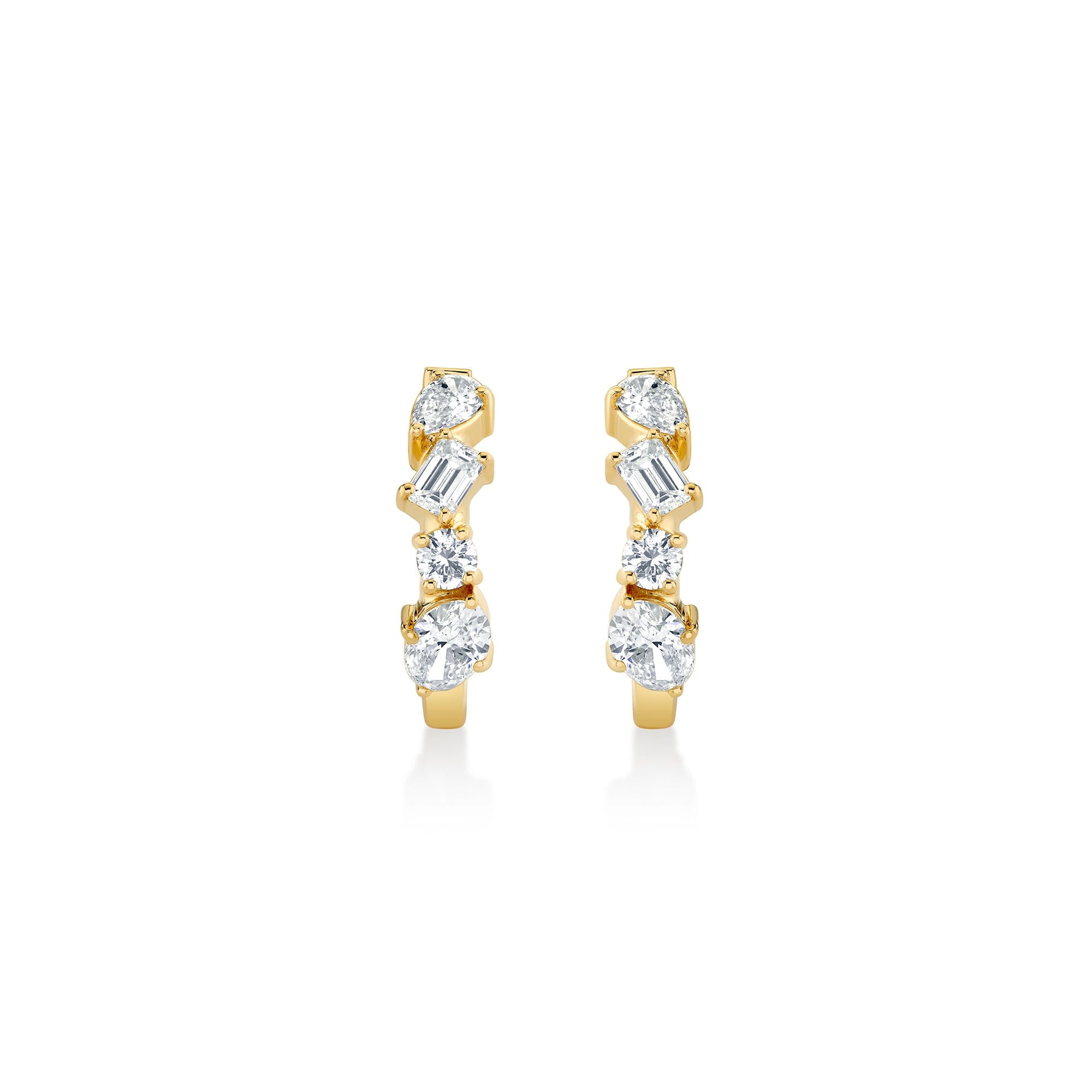 MICHAEL M Fashion Earrings Montage Mixed Cut Diamond Hoops