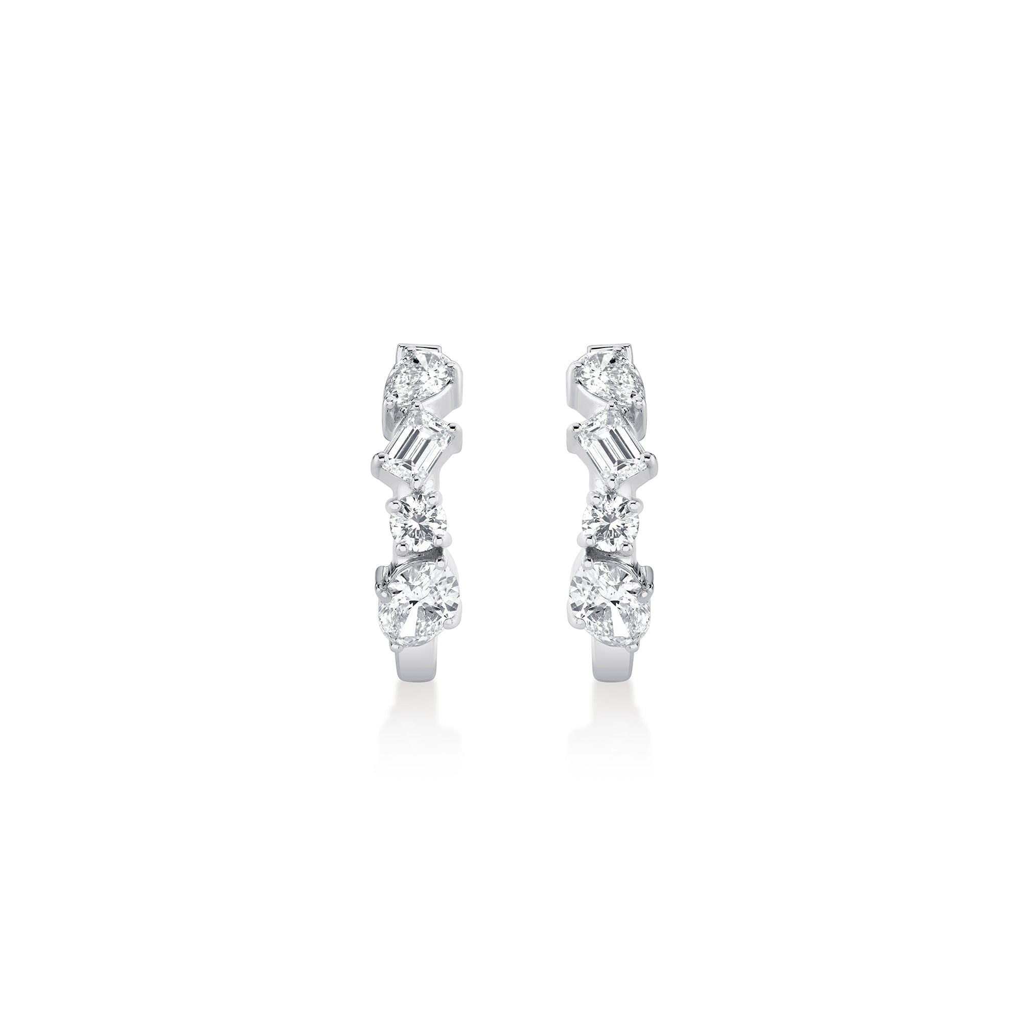 MICHAEL M Fashion Earrings Montage Mixed Cut Diamond Hoops