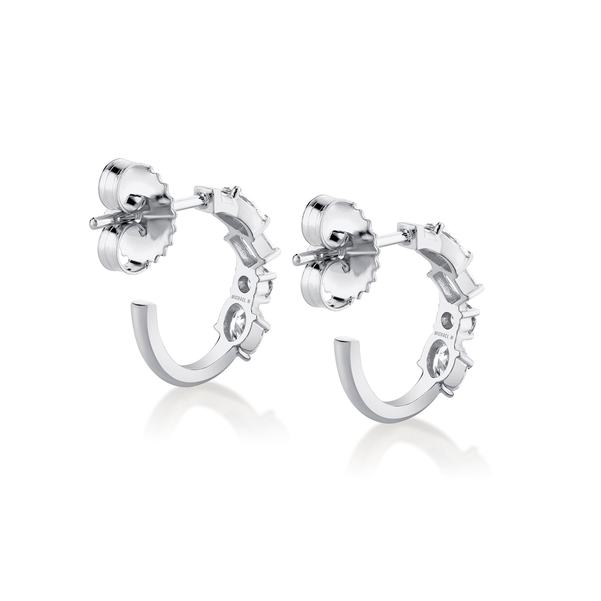 MICHAEL M Fashion Earrings Montage Mixed Cut Diamond Hoops