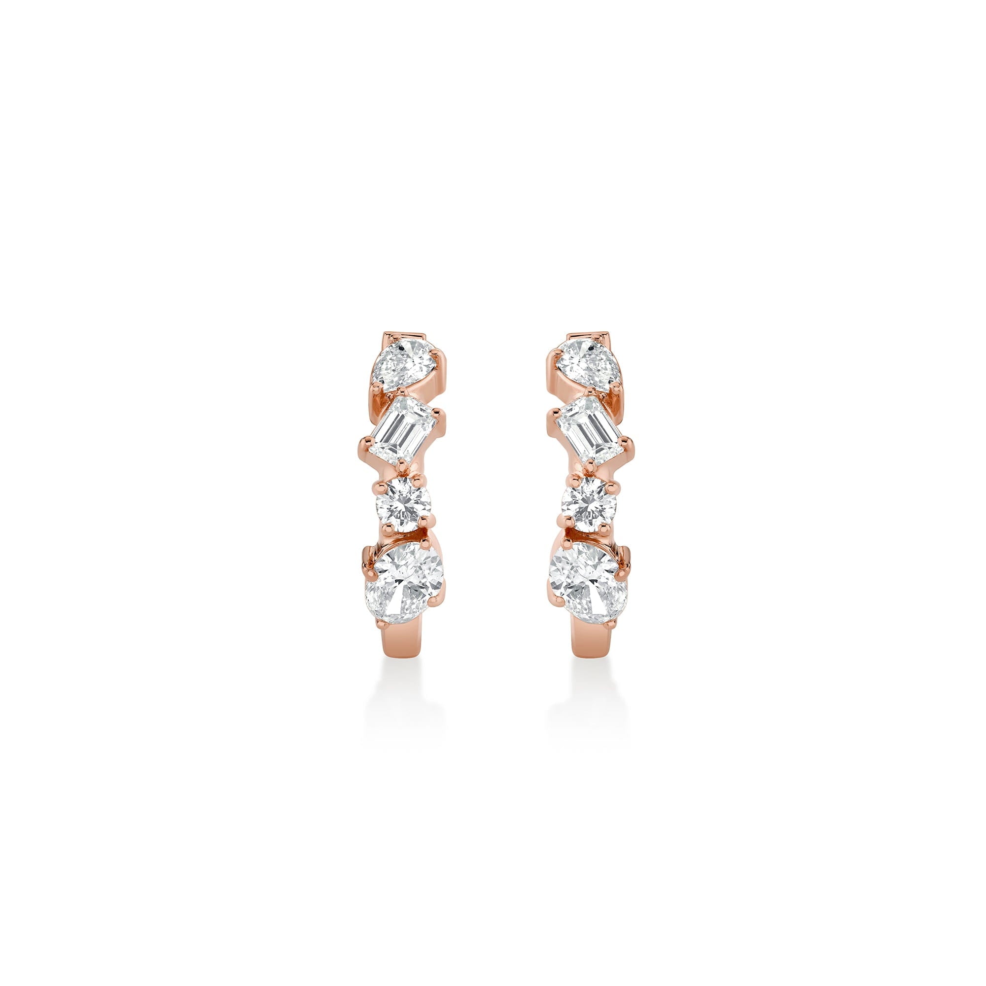 MICHAEL M Fashion Earrings Montage Mixed Cut Diamond Hoops