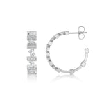 MICHAEL M Fashion Earrings Montage Mixed-Cut Pavé Bar Earrings