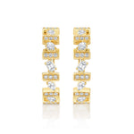 MICHAEL M Fashion Earrings Montage Mixed-Cut Pavé Bar Earrings