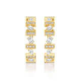 MICHAEL M Fashion Earrings Montage Mixed-Cut Pavé Bar Earrings
