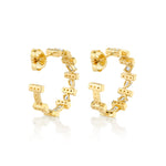 MICHAEL M Fashion Earrings Montage Mixed-Cut Pavé Bar Earrings