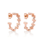 MICHAEL M Fashion Earrings Montage Mixed-Cut Pavé Bar Earrings