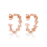 MICHAEL M Fashion Earrings Montage Mixed-Cut Pavé Bar Earrings