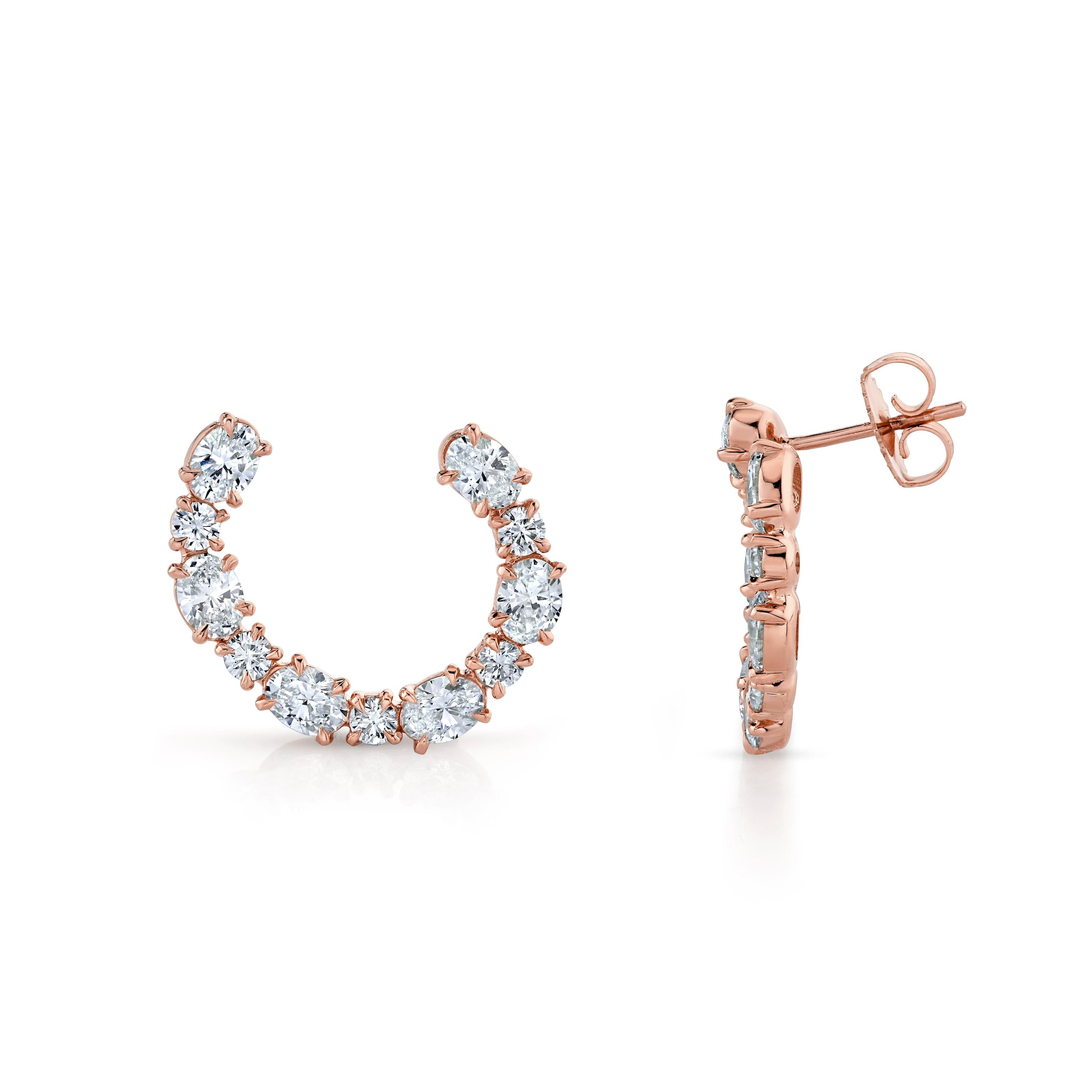 MICHAEL M Fashion Earrings Montage Oval Front-to-Back Hoops