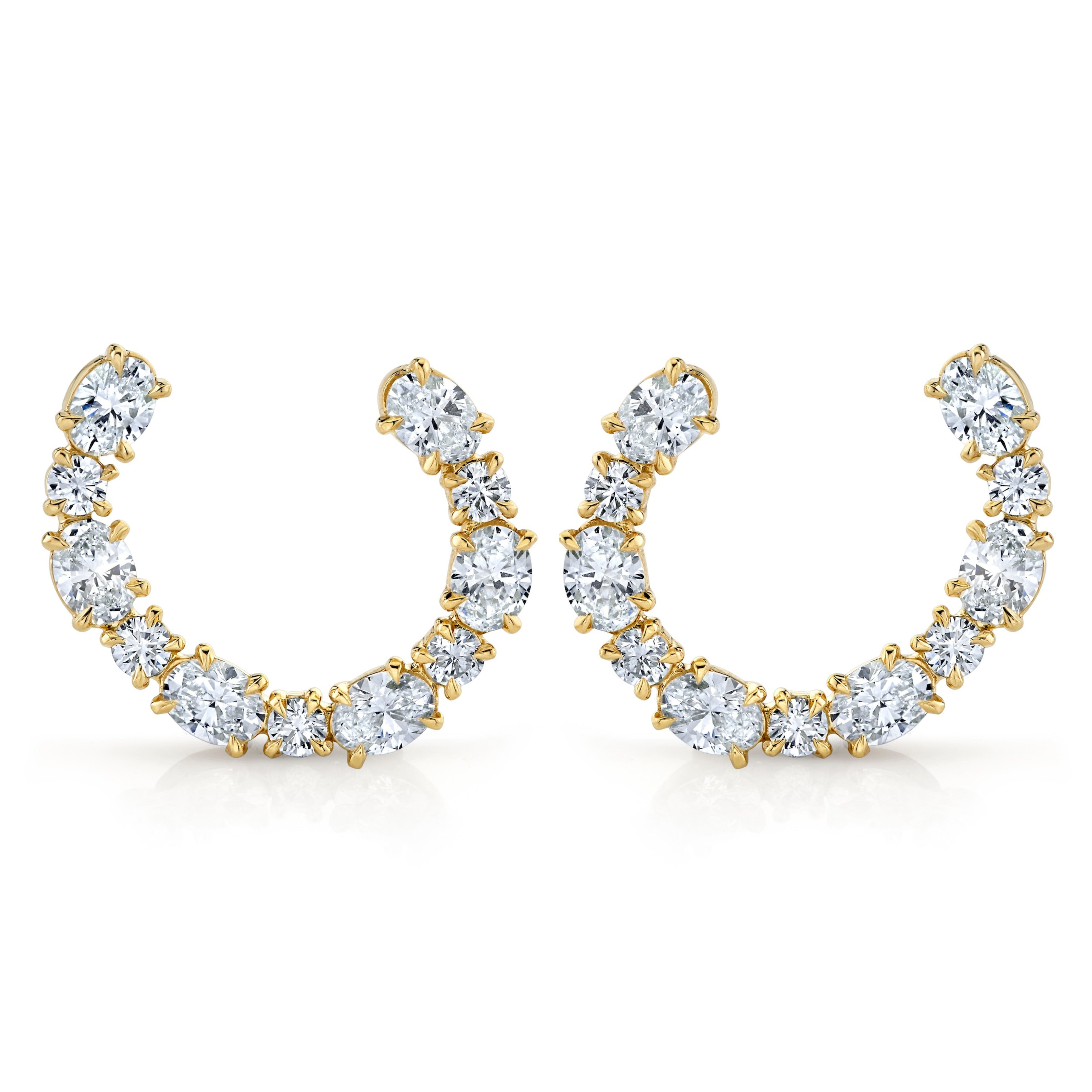 MICHAEL M Fashion Earrings Montage Oval Front-to-Back Hoops