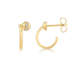 MICHAEL M Fashion Earrings Orb Bypass Hoop Earrings