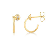 MICHAEL M Fashion Earrings Orb Bypass Hoop Earrings