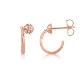 MICHAEL M Fashion Earrings Orb Bypass Hoop Earrings