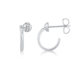 MICHAEL M Fashion Earrings Orb Bypass Hoop Earrings