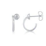 MICHAEL M Fashion Earrings Orb Bypass Hoop Earrings