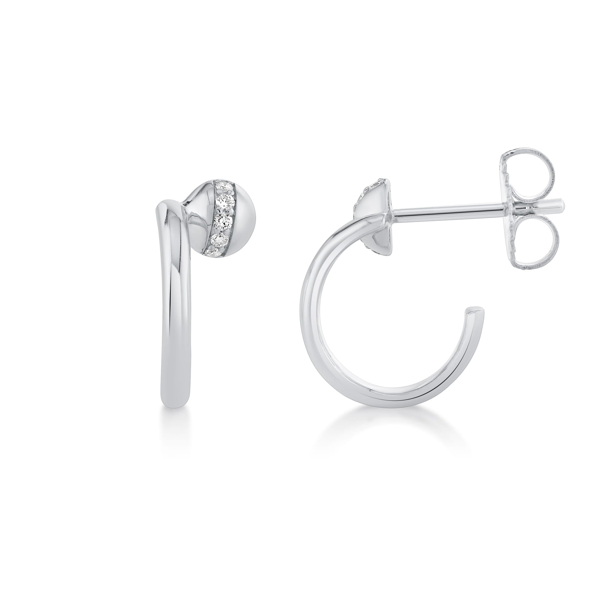 MICHAEL M Fashion Earrings Orb Bypass Hoop Earrings