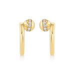 MICHAEL M Fashion Earrings Orb Bypass Hoop Earrings