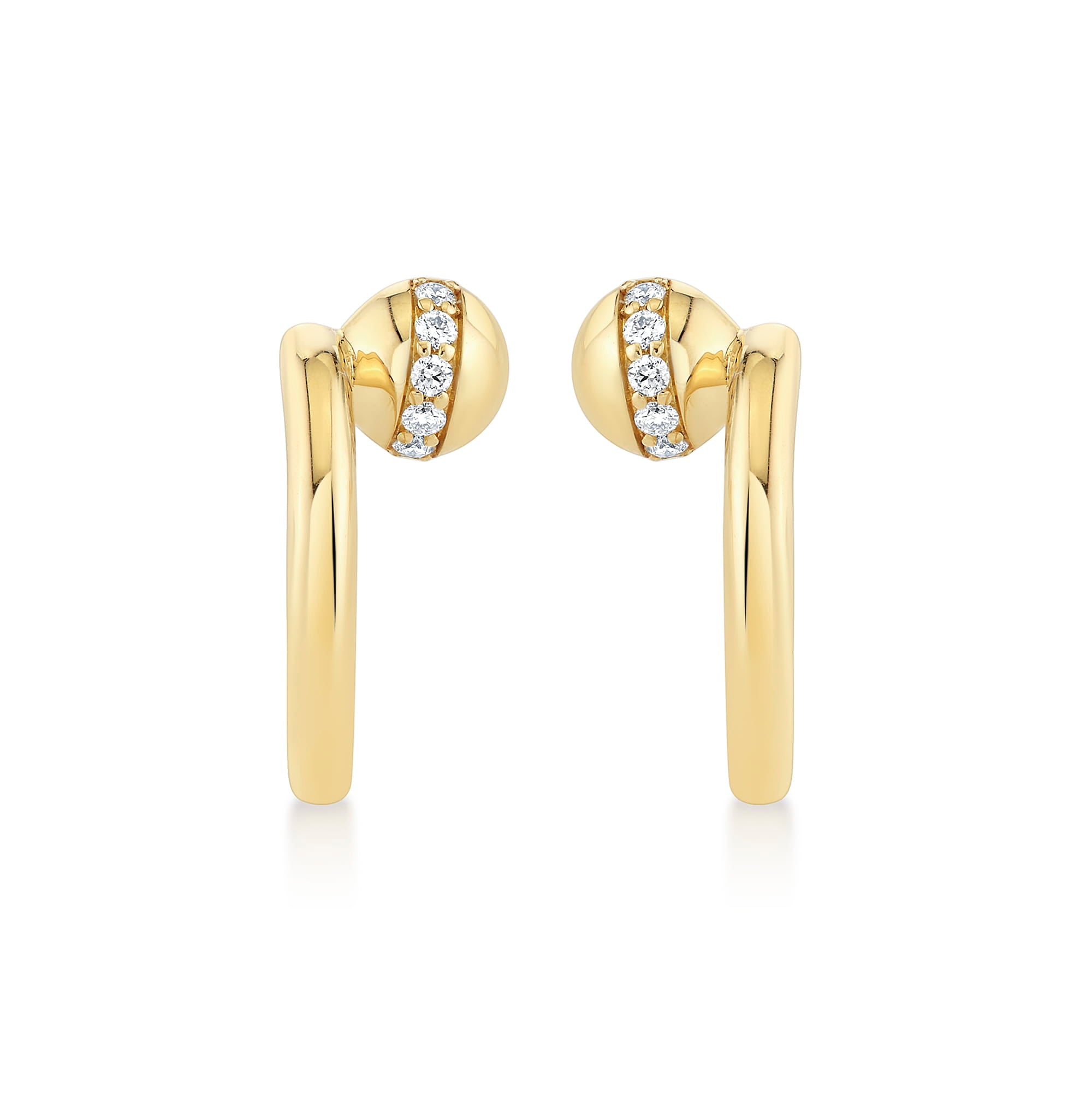 MICHAEL M Fashion Earrings Orb Bypass Hoop Earrings