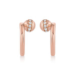 MICHAEL M Fashion Earrings Orb Bypass Hoop Earrings