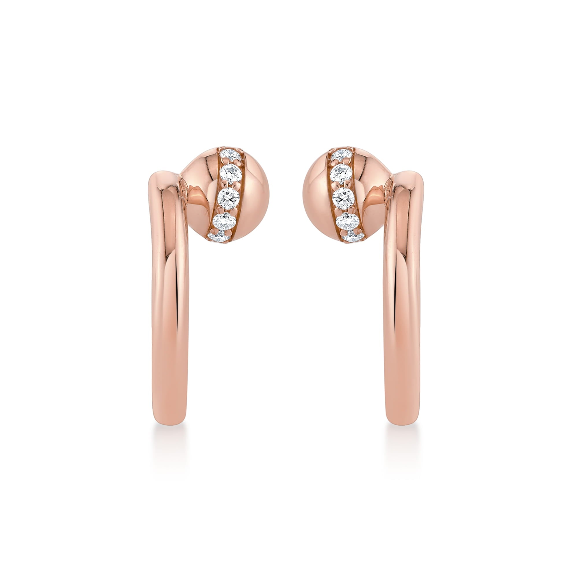 MICHAEL M Fashion Earrings Orb Bypass Hoop Earrings