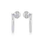 MICHAEL M Fashion Earrings Orb Bypass Hoop Earrings