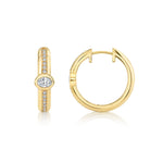 MICHAEL M Fashion Earrings Orb Pavé Bezel Hoop Earrings