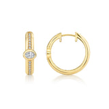 MICHAEL M Fashion Earrings Orb Pavé Bezel Hoop Earrings