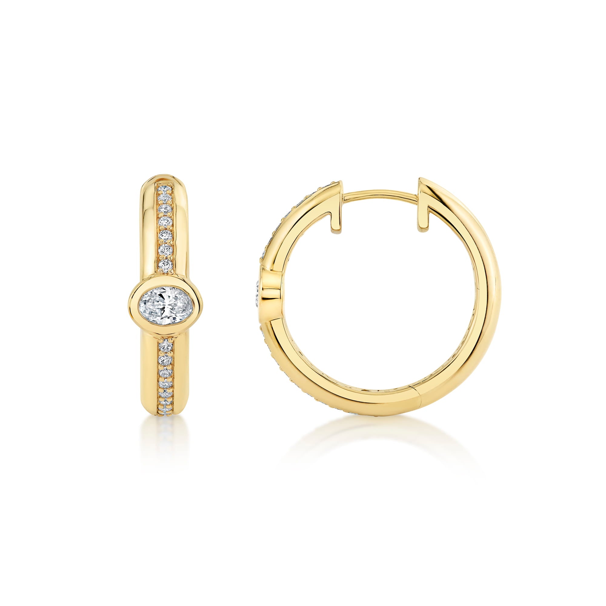 MICHAEL M Fashion Earrings Orb Pavé Bezel Hoop Earrings