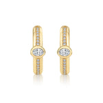 MICHAEL M Fashion Earrings Orb Pavé Bezel Hoop Earrings