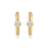 MICHAEL M Fashion Earrings Orb Pavé Bezel Hoop Earrings