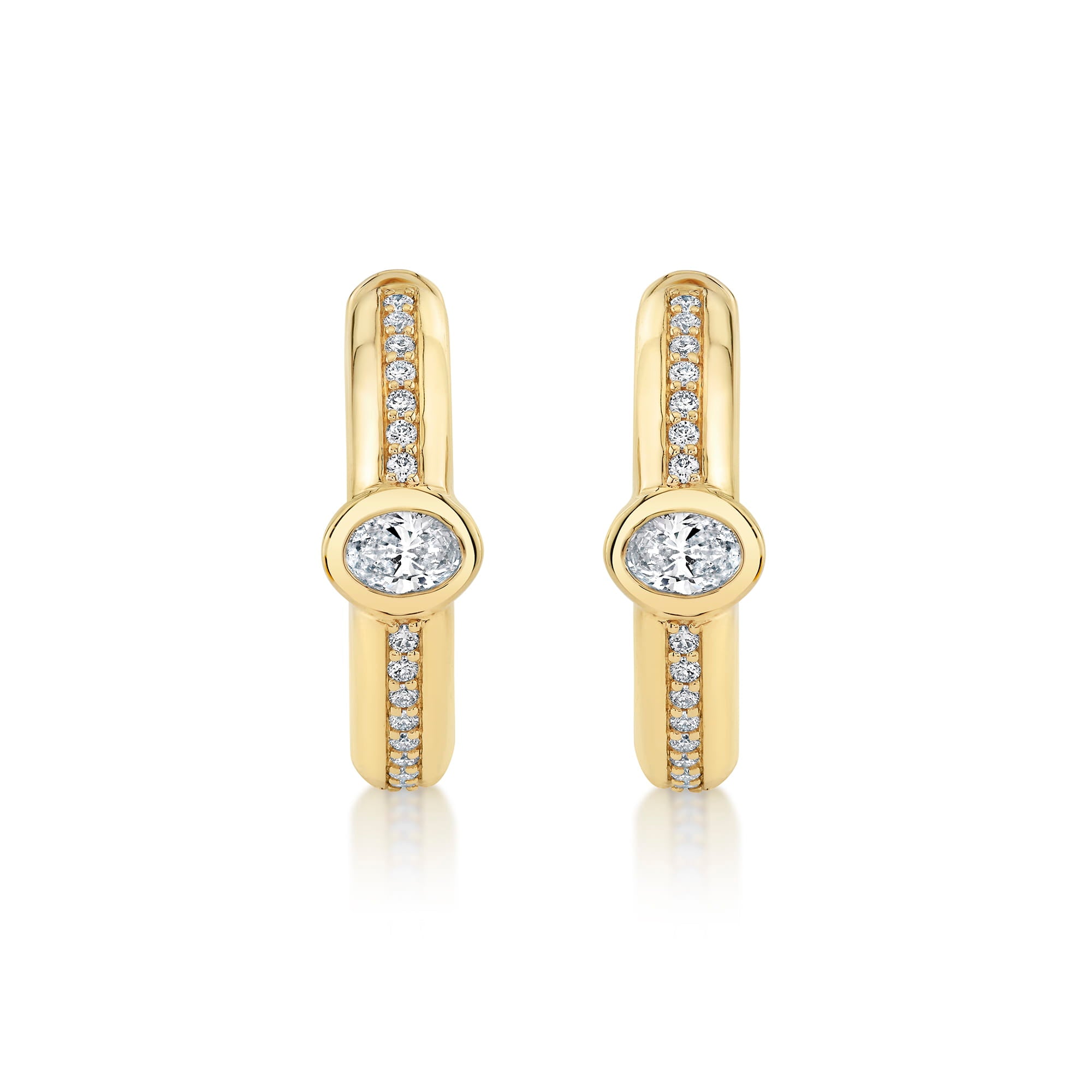 MICHAEL M Fashion Earrings Orb Pavé Bezel Hoop Earrings