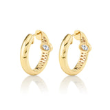 MICHAEL M Fashion Earrings Orb Pavé Bezel Hoop Earrings