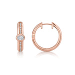 MICHAEL M Fashion Earrings Orb Pavé Bezel Hoop Earrings
