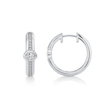 MICHAEL M Fashion Earrings Orb Pavé Bezel Hoop Earrings