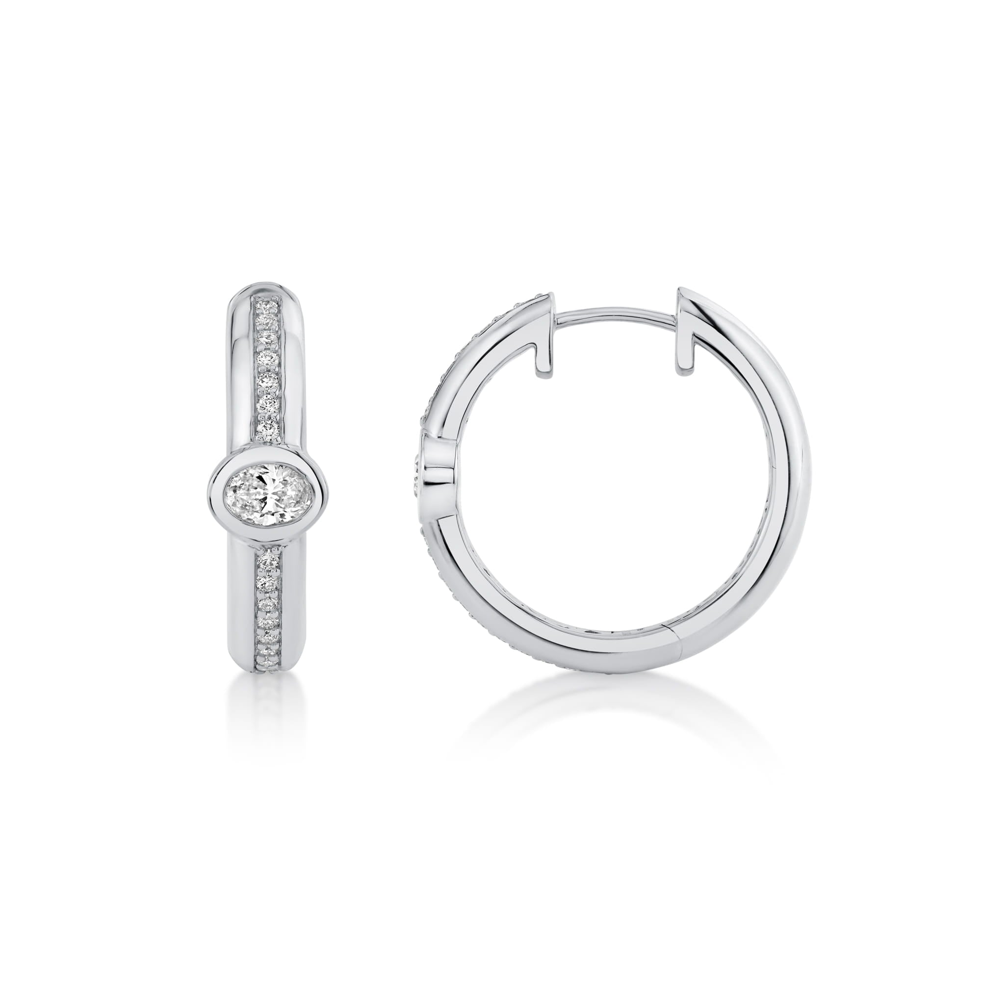 MICHAEL M Fashion Earrings Orb Pavé Bezel Hoop Earrings