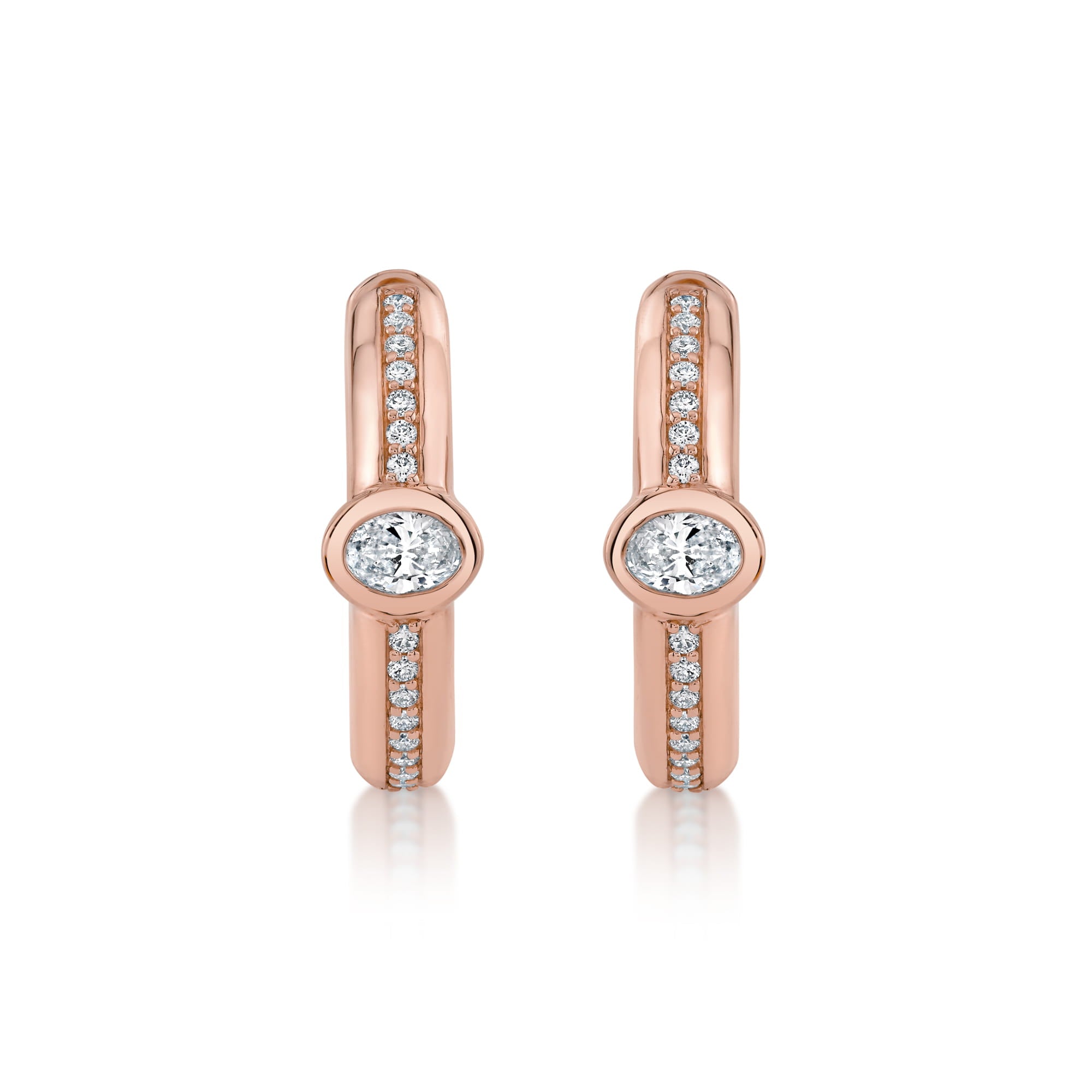 MICHAEL M Fashion Earrings Orb Pavé Bezel Hoop Earrings
