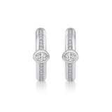 MICHAEL M Fashion Earrings Orb Pavé Bezel Hoop Earrings
