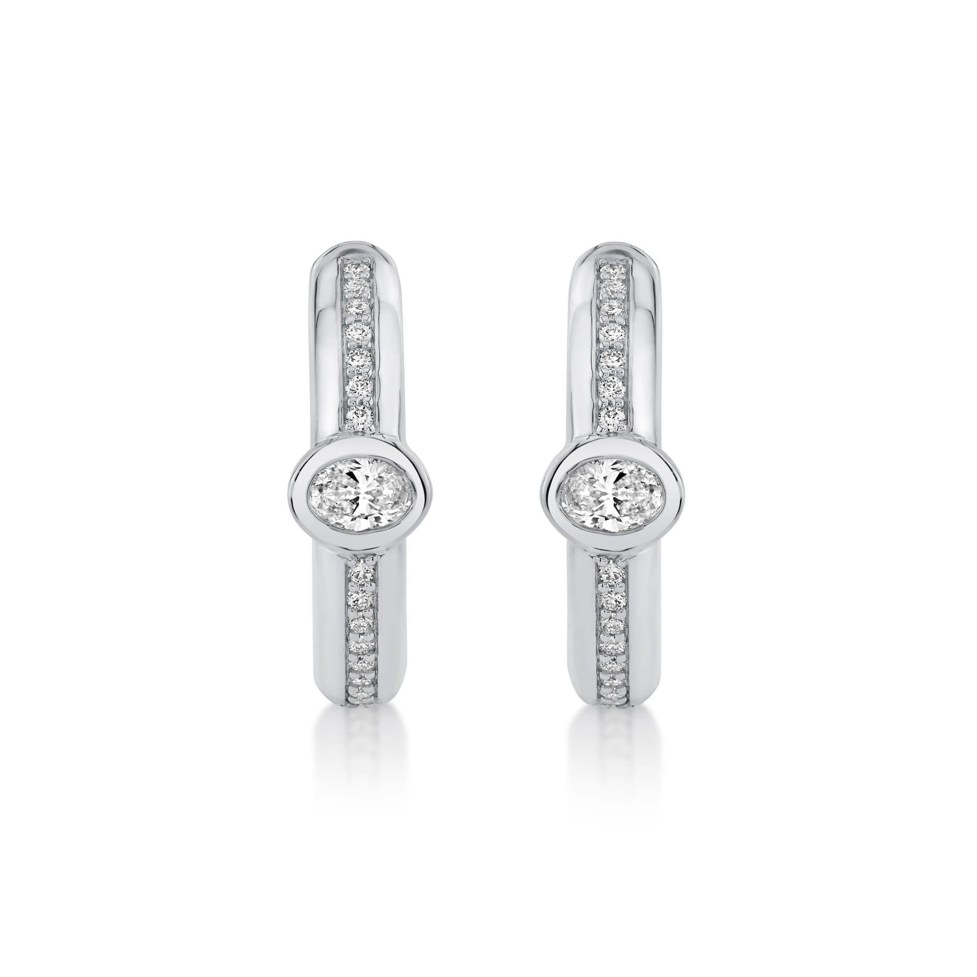 MICHAEL M Fashion Earrings Orb Pavé Bezel Hoop Earrings